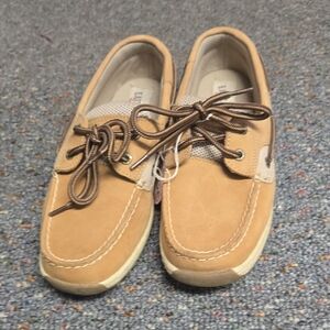 Womens EASTLANDS Tan Boat Shoes
